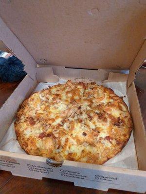 Personal chicken bacon ranch pizza