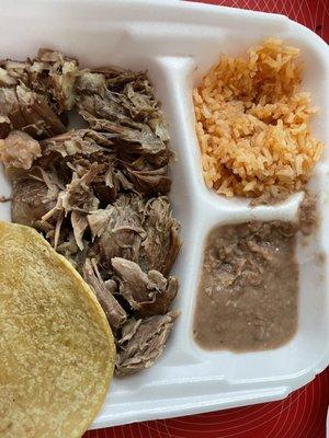 Barbacoa plate with fresh corn tortillas