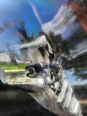 As you can see the bulb isn't seated properly in the headlight assembly.