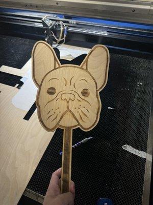 Custom wood cut big head