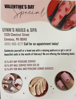 Special discounts for Valentine's Day