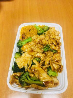 Chicken and Broccoli combo with port fried rice