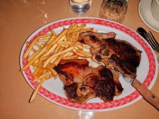 Lamb steaks and fries!