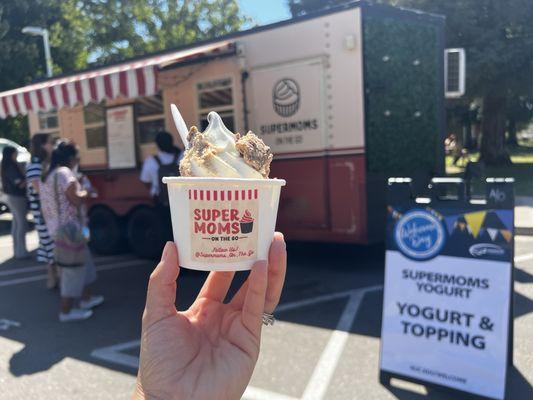 Swirl with Reese's Peanut Butter cup topping