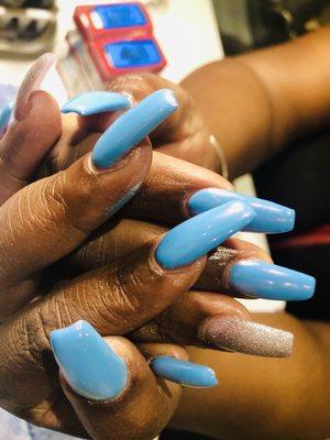 F/S coffin shape nails gel polish