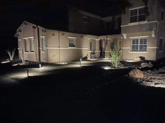 Don't be that house on your street that never has its lights on. Spruce up your home at night with some low voltage lighting