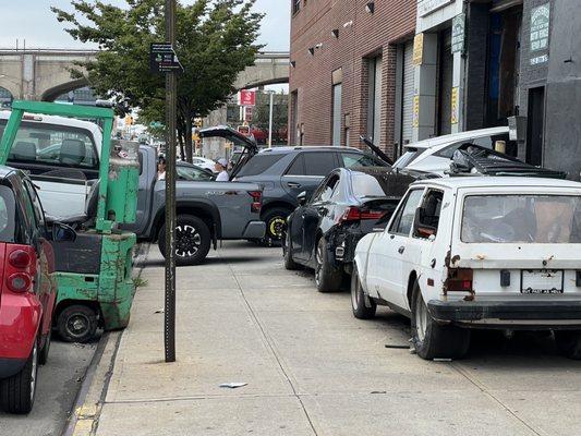 sidewalk completely blocked