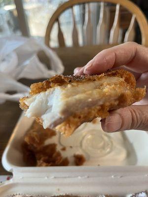 Look at that flaky fish! Perfect!