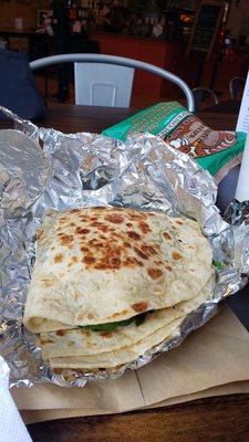 Pantina like a quesadilla. Yum. Veggie.