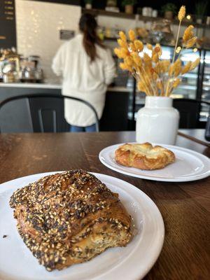 Cheese Danish & Everything Seasoned Croissant