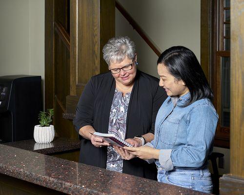 Reception and financial coordinators.