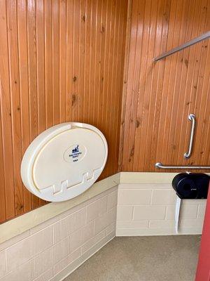 Handicap accessible bathroom as well as baby changing table. #UpCloseSavor