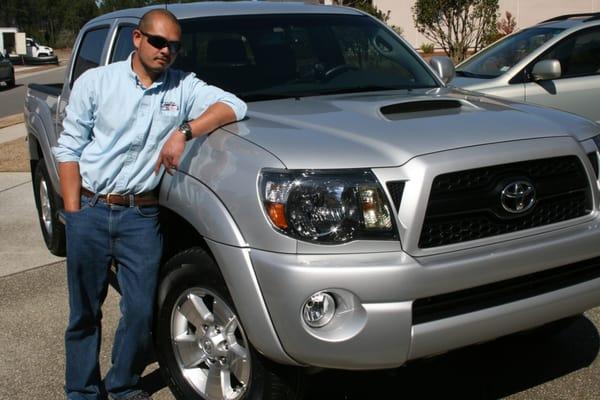 Chris with work truck.