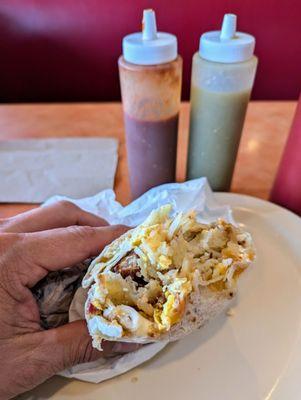 Breakfast burrito (mixed meat option)