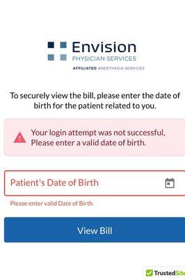 Website could never validate patients birthdate. Even though I called and made sure they had it right.