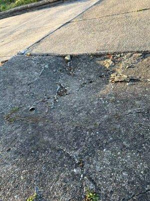 Crater created by Oscar's truck