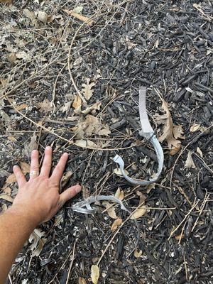 Razor sharp cuttings left by second crew. The owners did remove on third visit only after I pointed it out.