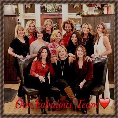 Happy holidays!! Our beautiful salon, along with our beautiful team!!