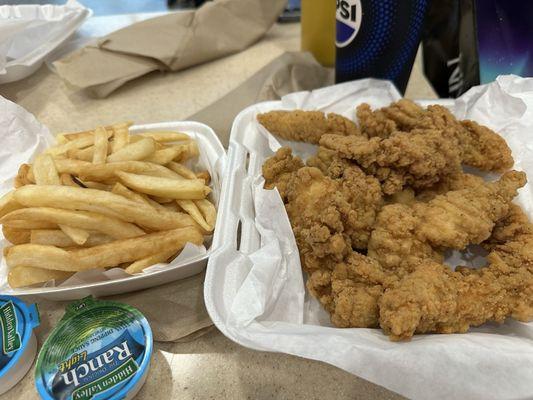Chicken tenders and fries