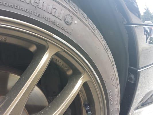 The wheel they curbed. They were new also...