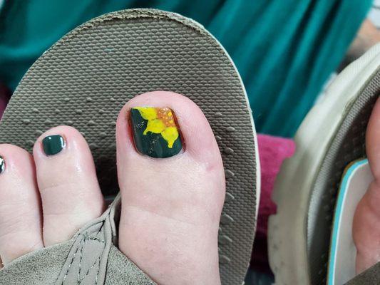 An amazing job, as always My feet feel soooooo much better and my toes are cute Thank you!