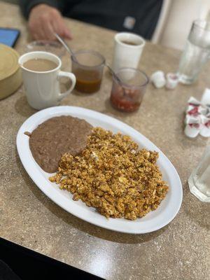 The delicious Chorizo with eggs