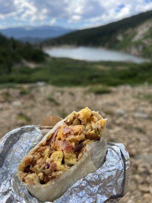 The Golden Goose Burrito at St. Mary's Glacier.