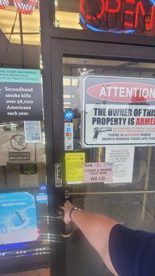 Open Sign, Locked Door, no sign explaining why!!