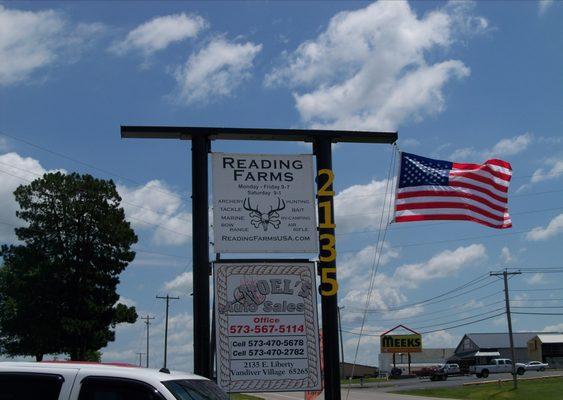 Street side view of our sign