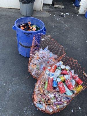 Recycled glass, plastic and aluminum. $14.