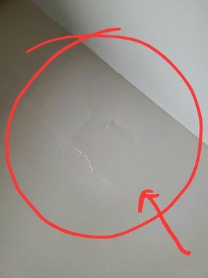 Delivery day! Both footboard drawers were damaged. This is the bottom of the drawer -- shoe sized busted hole. READ MY REVIEW!!!