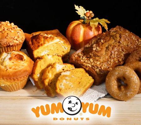 # Pumpkin Spice is Back!
Indulge in your favorites: **Muffin Cream Cheese Pumpkin Spice** or **Donut Pumpkin Spice**!