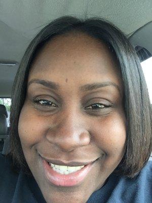 She did a wonderful job with my eyebrows and hair I was very happy with the work she did