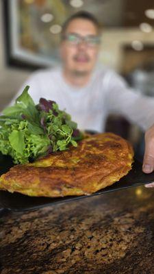 Banh Xeo... trust me when I say the crunch! The crunch is giving all it needs. Snap snap snap! Sooooo goood!