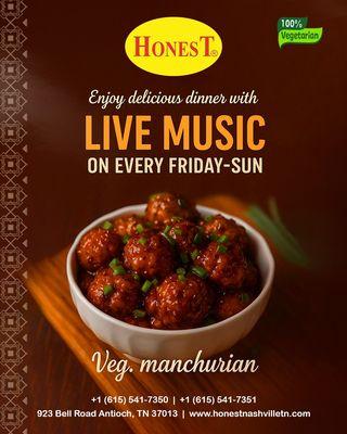 Experience a flavorful feast at Honest where every bite meets the beat!
Join us for good food and great Music Every Friday to Sunday!