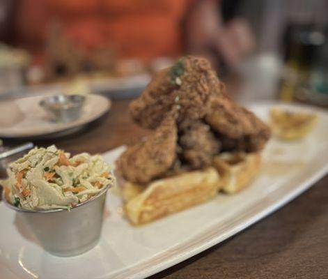 Chicken and waffles. Enough here for two dinners!