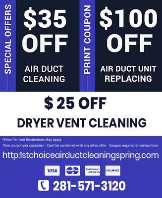 1st Choice Air Duct Cleaning Spring