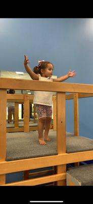 Not sure what she's doing but when she first started My Gym!