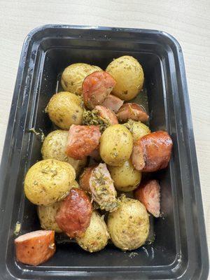 Hot & ready changes daily this is our sausage & seasoned potatoes