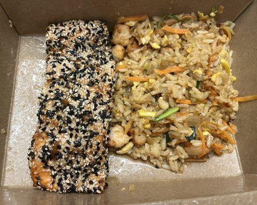 Teriyaki Salmon with shrimp fried rice (special)