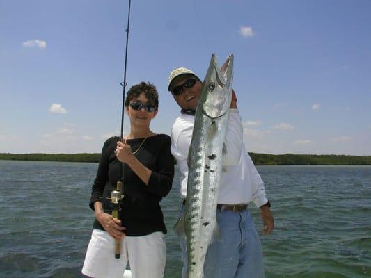 Big barracuda on light tackle.