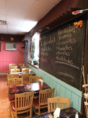 Chalk board on the inside