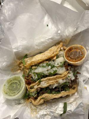 Steak Tacos and Al Pastor Tacos