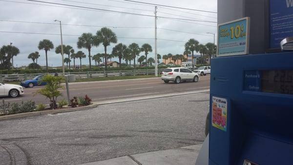 Pumping gas feels better when the beach is that close.