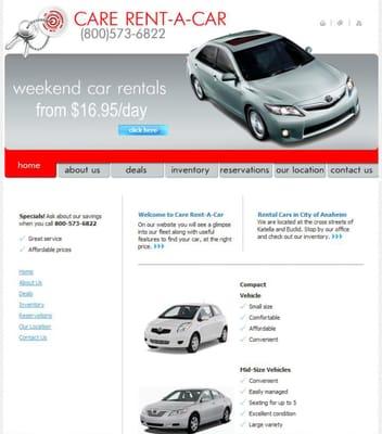 Second website at carerentalcars.com