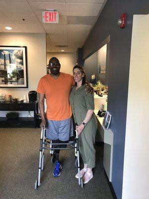 Going home with a right leg!