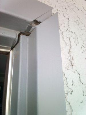 Foundation Of Building Is Cracked Badly Allows Bugs To Come In & Hot Air In. When Owner Is There He's In Back Lounge Area. DMD !