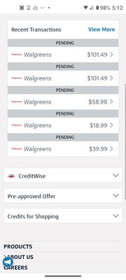 Walgreens putting double holds on account for each prescription.