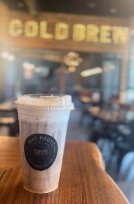 Cold brew with caramel cold foam