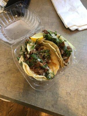 2 asada tacos. Really good!